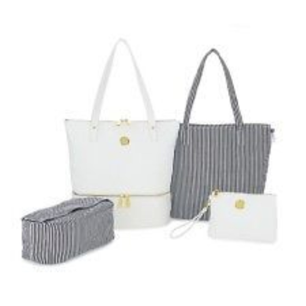 4 PC Travel Bag Joy Mangano NWT Double Zippers